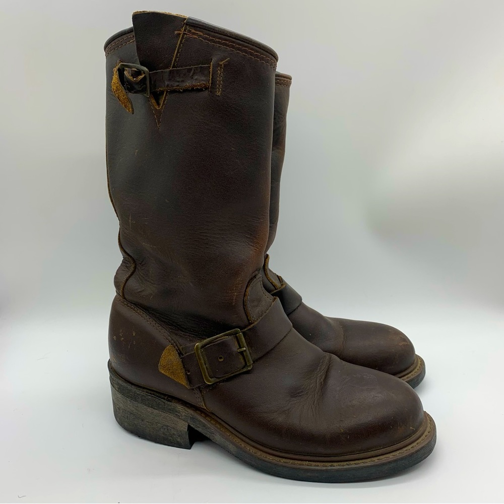 Carolina Shoe Moto Engineer Work Boots Brown Size 6.5